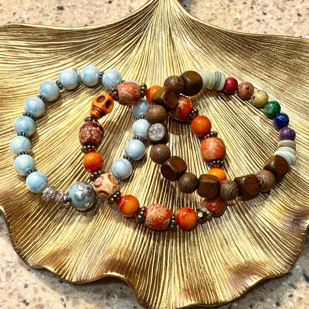 🩵Colorful Beaded Bracelet Set🧡